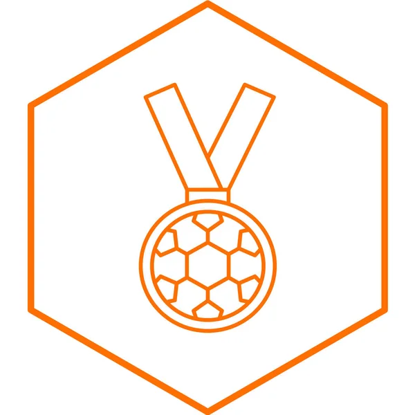 Medaille Icoon Award Symbool Vlakke Vectorillustratie — Stockvector