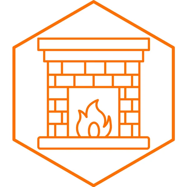 Fire Flame Icon Outline Illustration Fireplace Vector Icons Web — Stock Vector