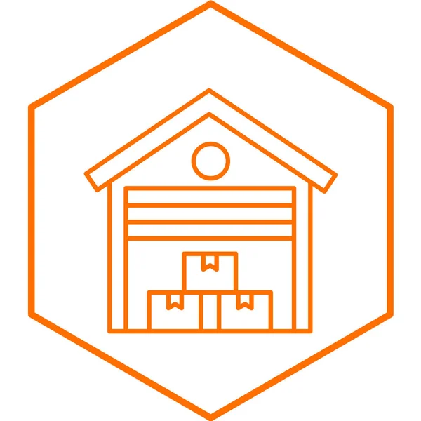 Ikona Budynku Magazynowego Zarys Domu Domu Wektor Ilustracja Symbol — Wektor stockowy