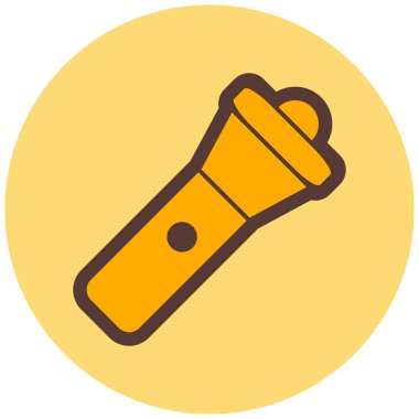 Tek el feneri simgesinin vektör illüstrasyonu