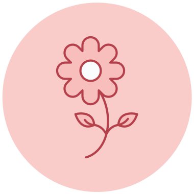 Çiçek. Web simgesi basit illüstrasyon