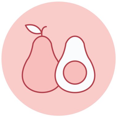 Avokado. Web simgesi basit illüstrasyon