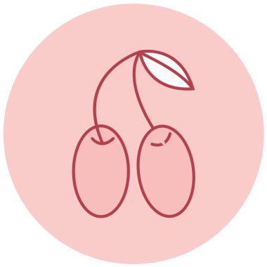 Kiraz. Web simgesi basit illüstrasyon