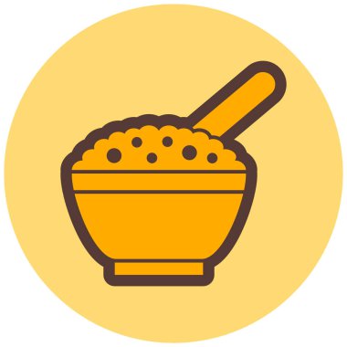 Bir kase yiyecek vektörü simgesi