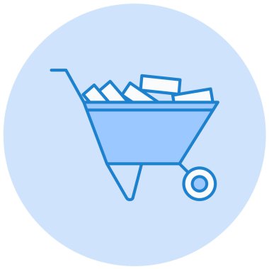 el arabası, inşaat, vektör illüstrasyonu