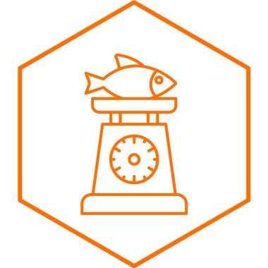 balık ölçekli simge, basit tasarım vektör illüstrasyonu