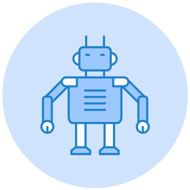robot. Web simgesi basit illüstrasyon