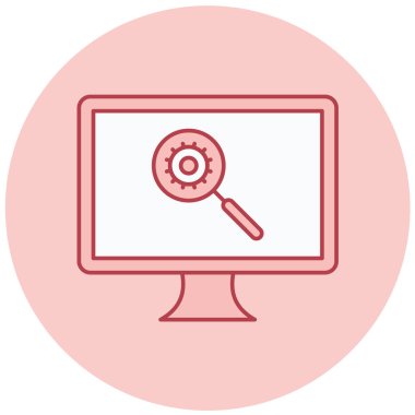 Bilgisayar araması. Web simgesi basit illüstrasyon