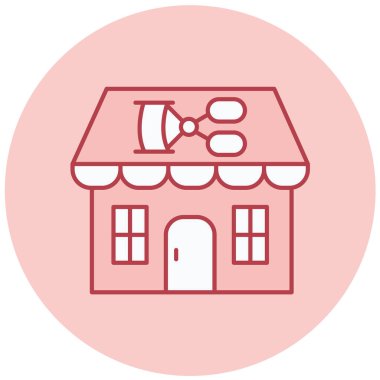 Dükkan. Web simgesi basit illüstrasyon