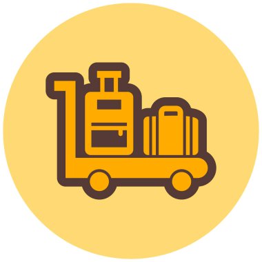 Havaalanı bagaj transferi. Web simgesi basit illüstrasyon