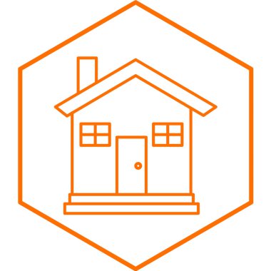 ev simgesi ana hat biçiminde izole edilmiş vektör illüstrasyonu