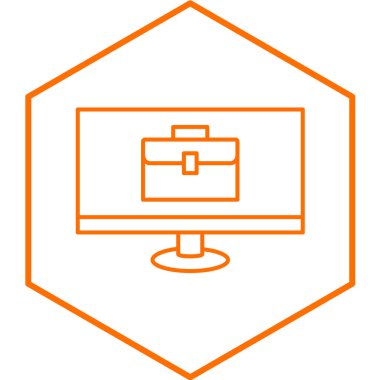 E İş basit simgesi, vektör illüstrasyonu