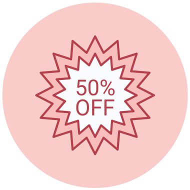 İndirim simgesi, vektör illüstrasyonu