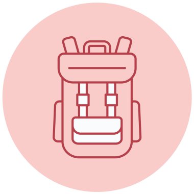 Sırt çantası. Web simgesi basit illüstrasyon