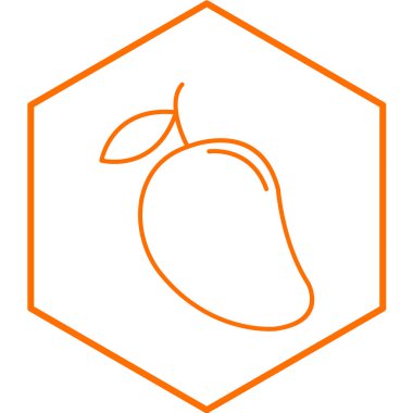 Mango simgesi beyaz arkaplanda izole edildi. vektör illüstrasyonu