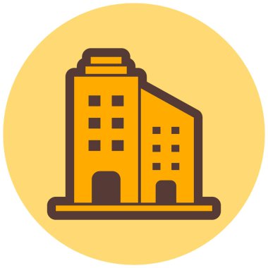 Bina. Web simgesi basit illüstrasyon