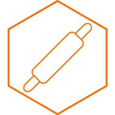 Yuvarlanan iğne simgesi. Web için beysbol sopası vektör simgelerinin basit çizimi