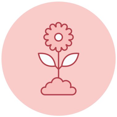 Çiçek. Web simgesi basit illüstrasyon