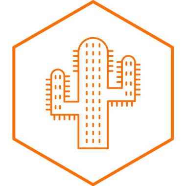 Kaktüs Simgesi Moda Tarzı İzole Arkaplan