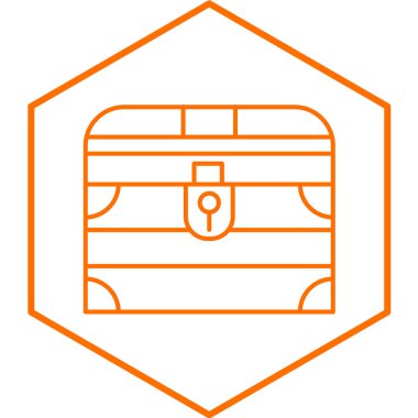 hazine sandığı simgesinin vektör çizimi