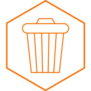 Moda biçimi izole edilmiş arkaplanda çöp kutusu simgesi