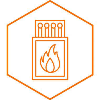 Kibrit simgesi. Web için eşleşen vektör simgelerinin özet çizimi