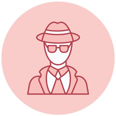 Şapka ikonlu adam. vektör illüstrasyonu