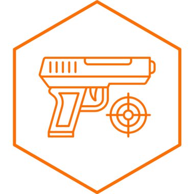 silah simgesi, basit tasarım vektör çizimi