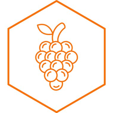 üzüm ikonu vektör illüstrasyonu