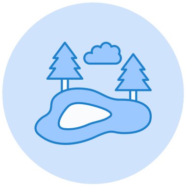 Orman. Web simgesi vektör illüstrasyonu