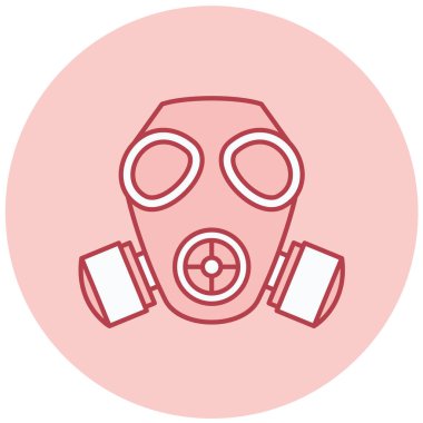 gaz maskesi simgesi, vektör çizim