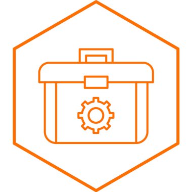 Moda biçimi izole edilmiş arkaplanda araç kutusu simgesi