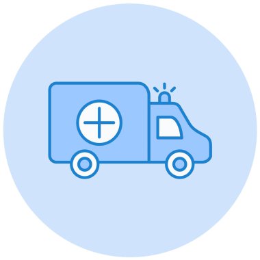 Ambulans. Web simgesi basit illüstrasyon