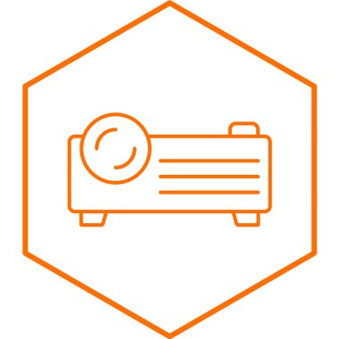 Projektör simgesi beyaz arkaplanda izole edildi. vektör illüstrasyonu