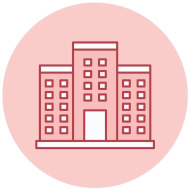 Bina. Web simgesi basit illüstrasyon