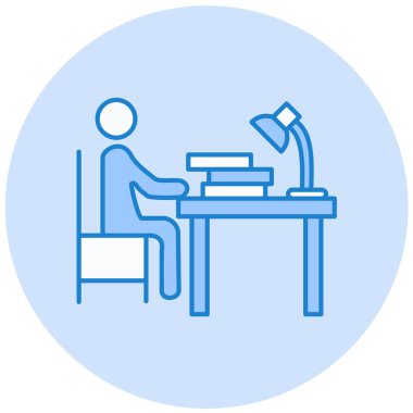 Ofis masa simgesinin vektör illüstrasyonu