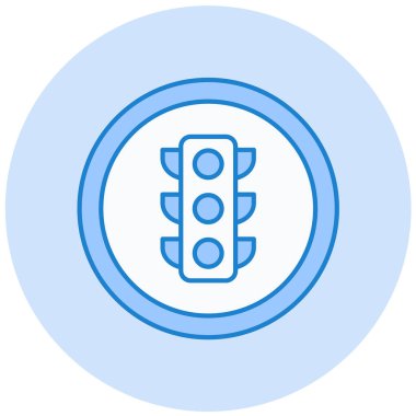 Trafik ışıkları düz simge, vektör illüstrasyonu