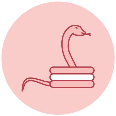 Yılan simgesi, basit tasarım vektör çizimi