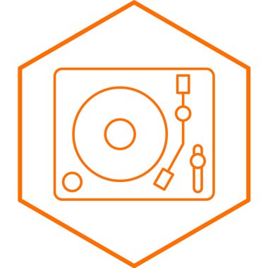 turntable simgesi, basit tasarım vektör çizimi