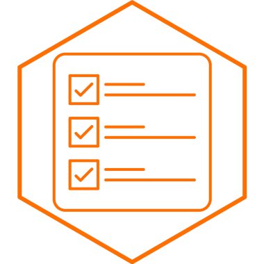 Kontrol listesi simgesi. Web için belge vektör simgelerinin özet çizimi