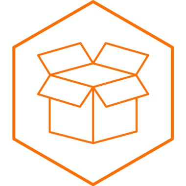 kutusu basit simgesi, vektör çizim