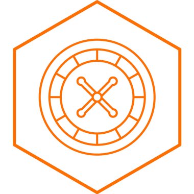 Kumarhane ruleti ikonu. vektör illüstrasyonu