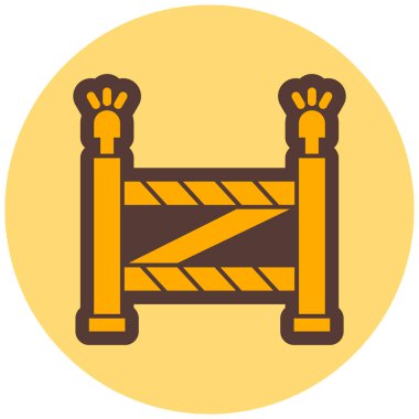 uyarı bariyeri simgesi, vektör illüstrasyonu