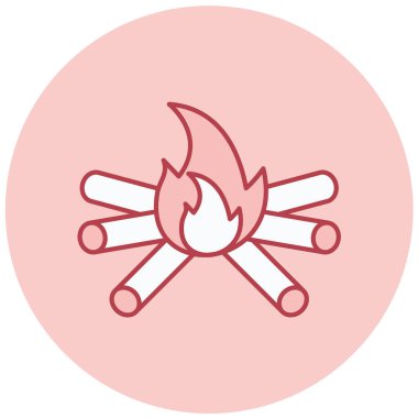 Kamp ateşi. Web simgesi basit tasarım
