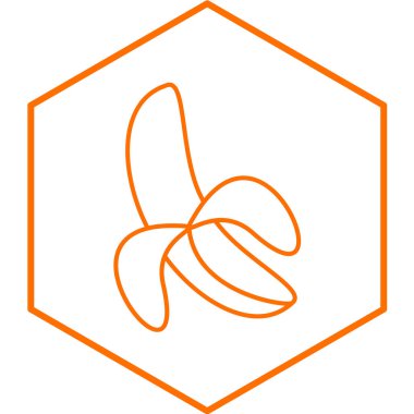 Beyaz arka planda muz ikonu. Vektör illüstrasyonu