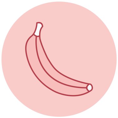 düz renkli muz simgesi.