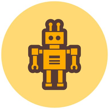 robot. Web simgesi basit illüstrasyon