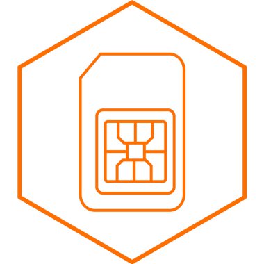 SIM kart simgesi. 16 vektör simgesinin özet çizimi. düzenlenebilir vuruş.