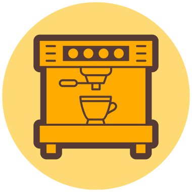 Kahve makinesi simgesi, vektör illüstrasyonu