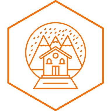 Kar Küresi ikonu. Web için neşeli xmas vektör sembolünün özet çizimi